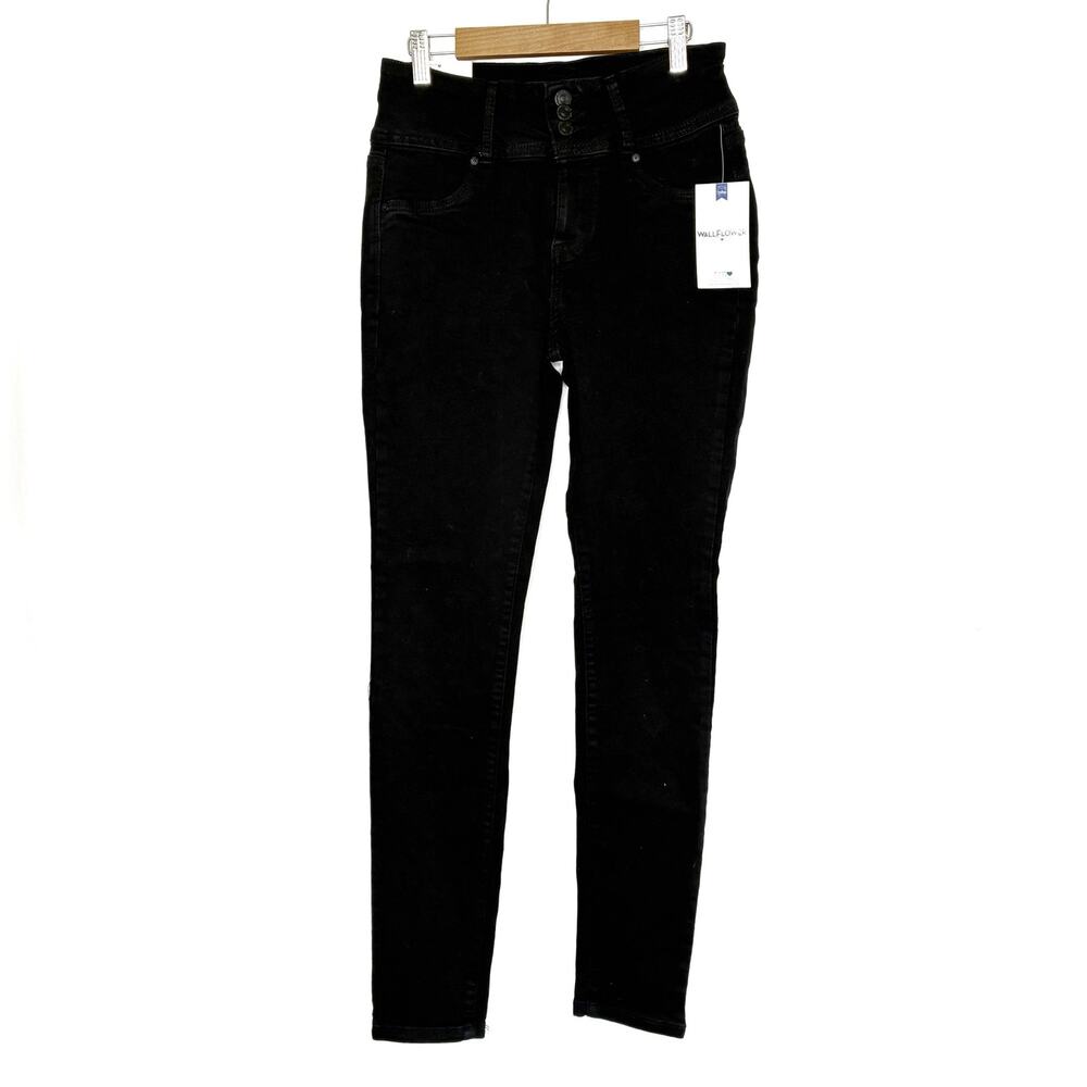 Wallflower Black Sassy High Rise Skinny Jeans Cotton Blend NWT Juniors 9